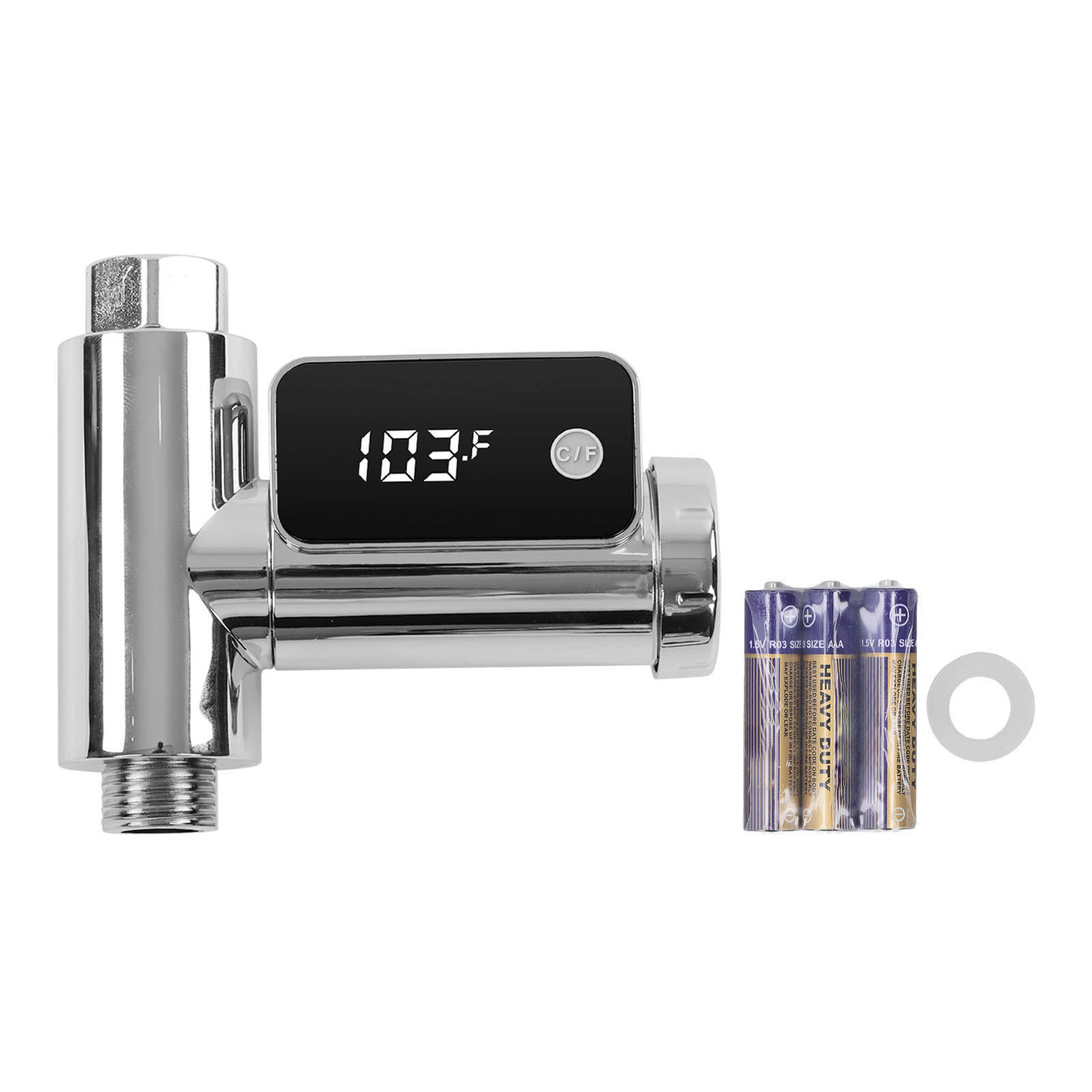 Silbernes Led-duschthermometer G1/2 – Digitale Wassertemperaturanzeige Für Bad Und Badezimmer