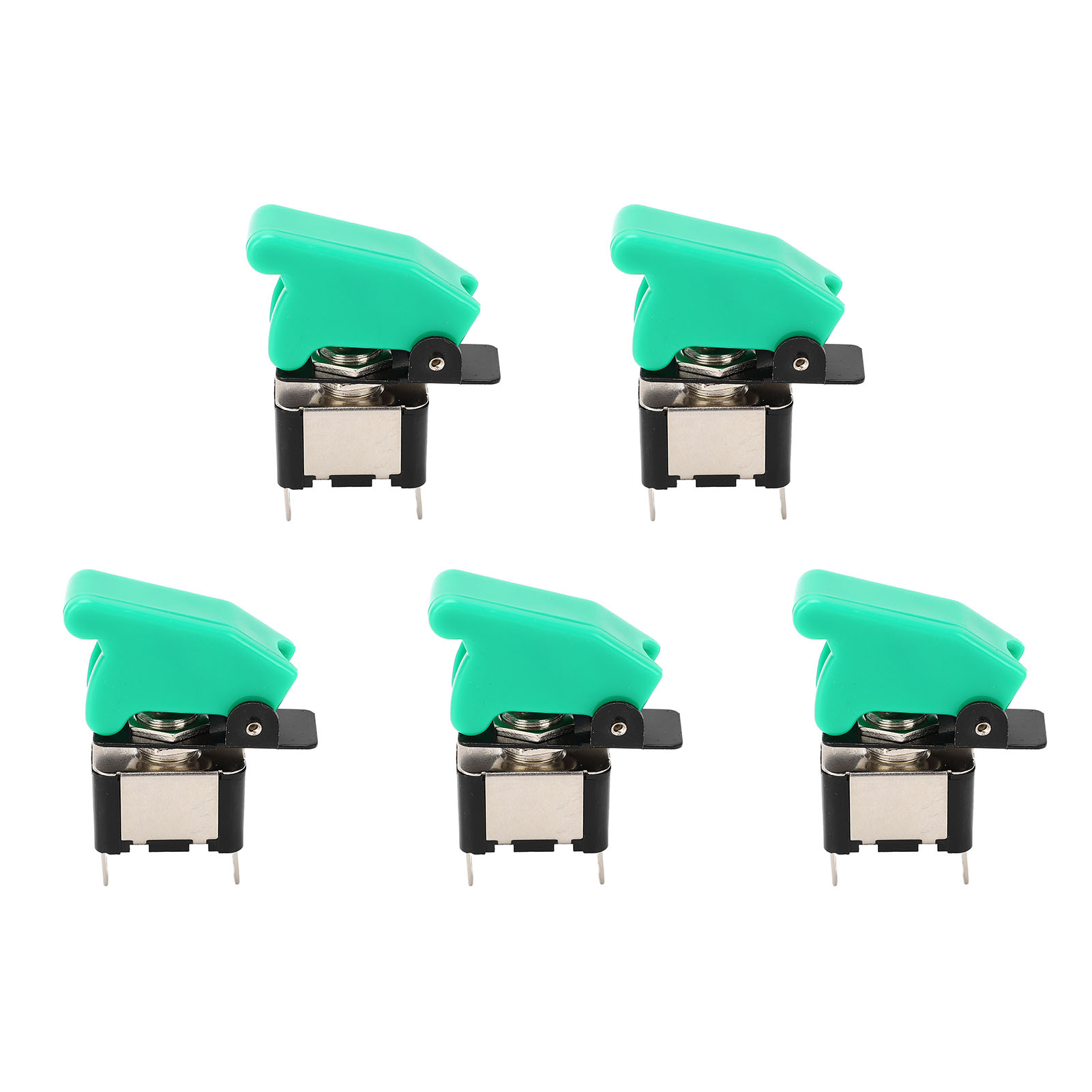 Packung Mit 5 Dc12v 2-poligen Kippschaltern Aus Hochleitfähiger Und Antioxidativer Legierung, Inklusive Schutzkappe.