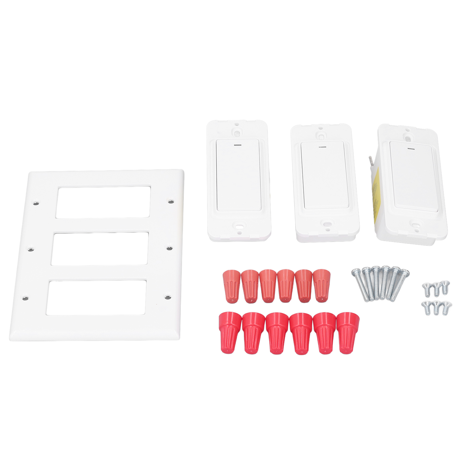 Wandschalter Mit Wlan-anbindung, 3 Tasten, Sprach- Und Fernbedienungssteuerung, Einpolig, 100-240 V Wechselstrom, Smart Life-kompatibel.