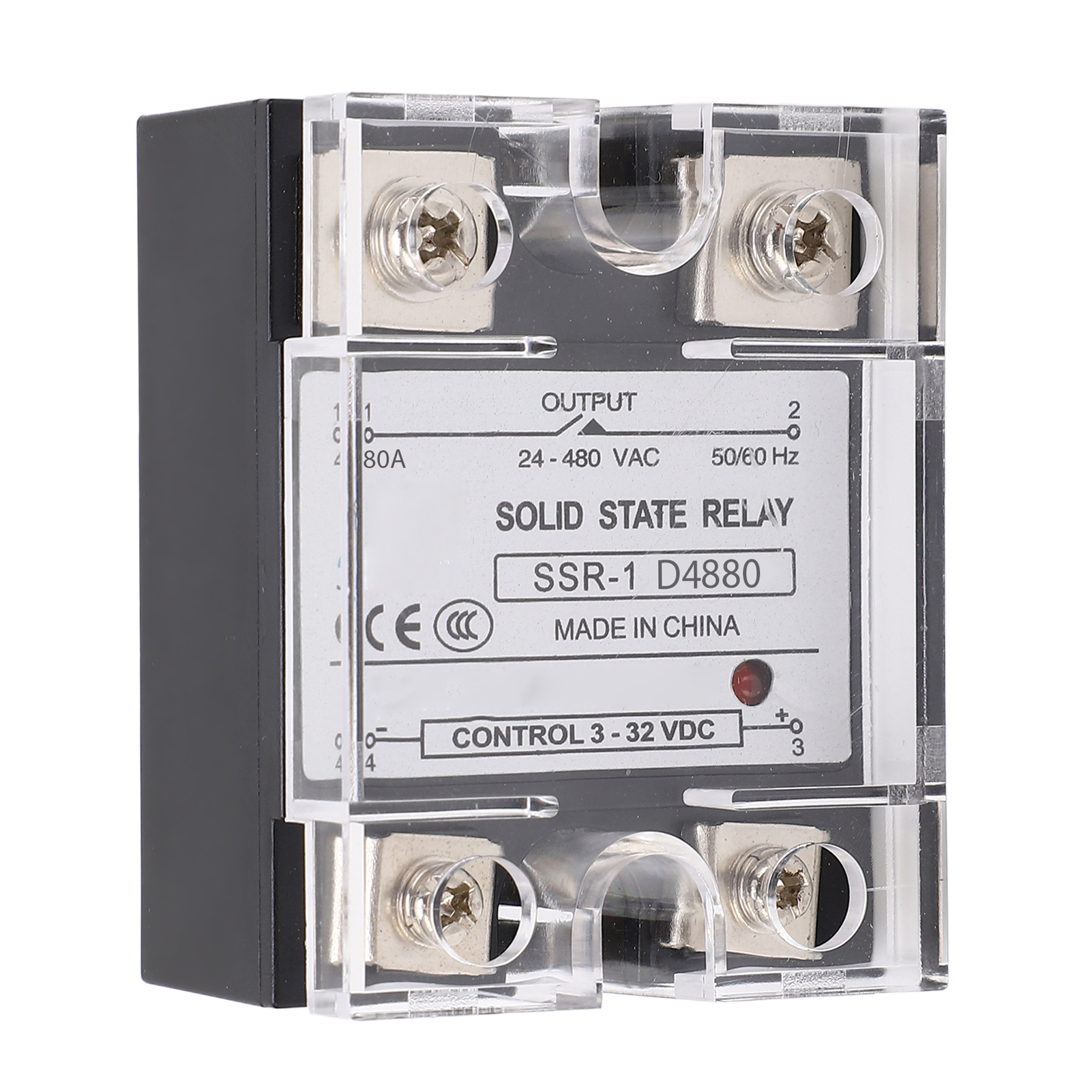 Ssr 80a Dc/ac Halbleiterrelais, Schnelles Schalten Und Geringe Störungen, 3–32 V Dc-steuerung, 24–480 V Ac-last