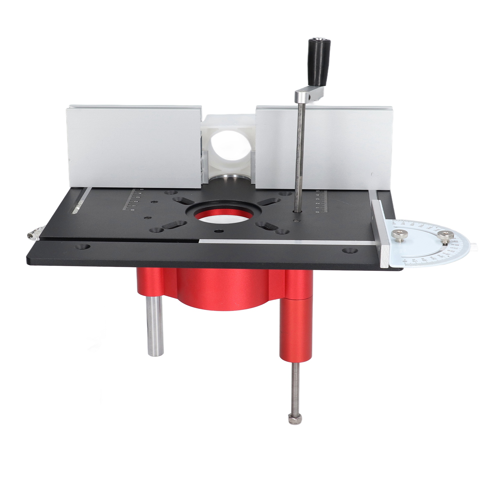 Elektrischer Hubsatz Für Holzfräse, Schwarze Basis, Frästisch-einlegeplatte, Plan- Und Fasensystem.