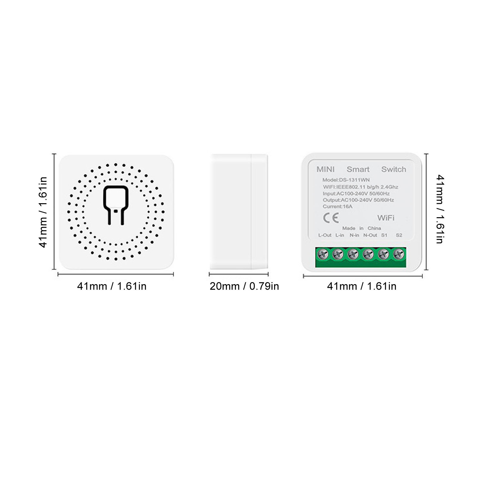 Mini Smart Wifi Wandmodul 16a Ac100-240v 50/60hz Für Diy-heimbeleuchtungssteuerung, Smart Life Kompatibler Wandschalter.