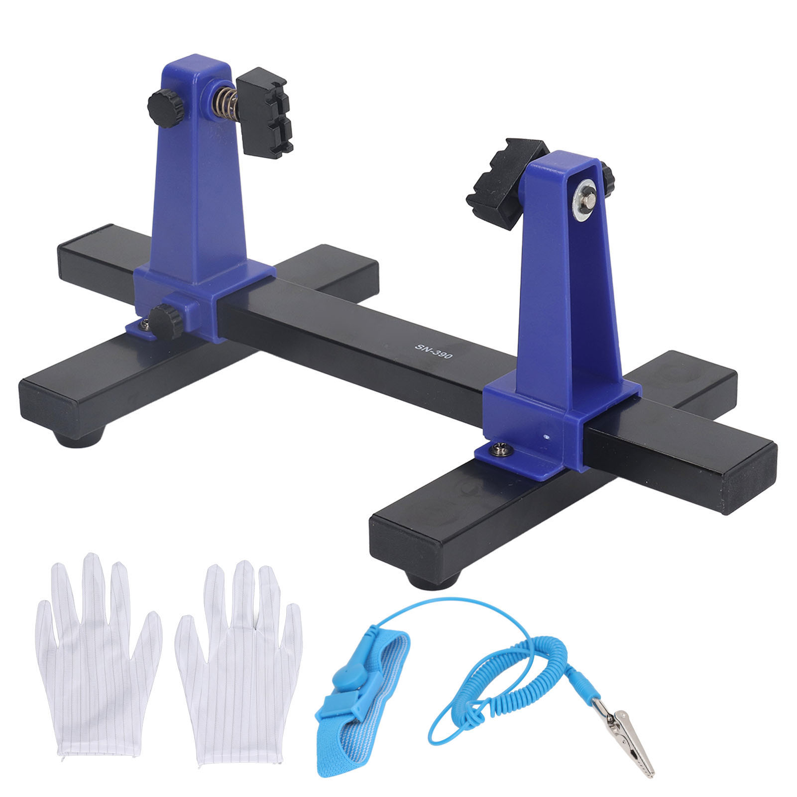 Antistatische Pinzette Für Leiterplatten Mit Verstellbarer, 360° Drehbarer Halterung, Entlötset Inklusive Ring Und Handschuhen