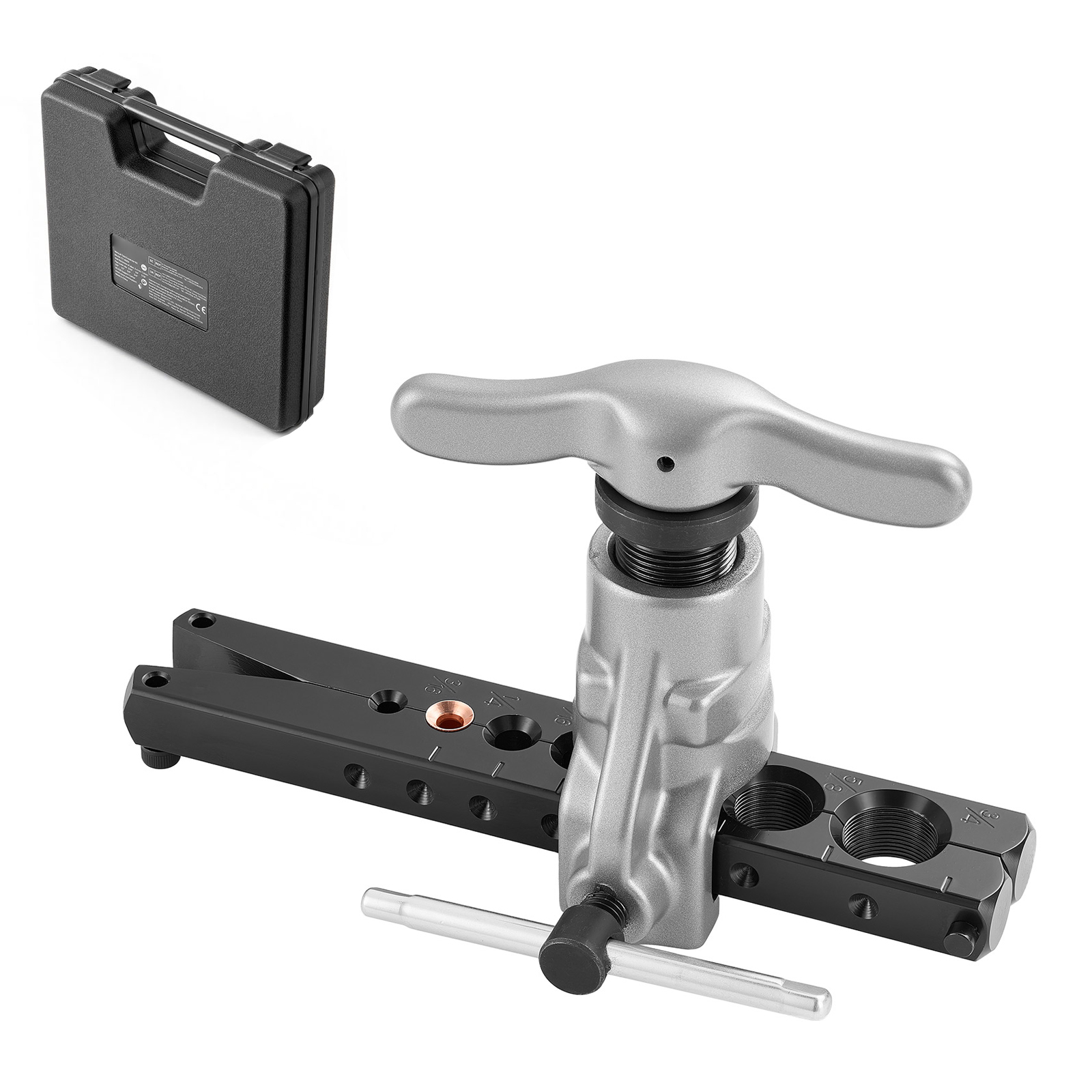 Mophorn 2-teiliges Bördelwerkzeug-set, 45° Exzentrisches Bördelgerät Für Einzelbördelung, Geeignet Für 4,76-19,05 Mm Kupfer- Und Aluminiumrohre, Reparaturset Mit Werkzeugkoffer Für Klimaanlagenrohre