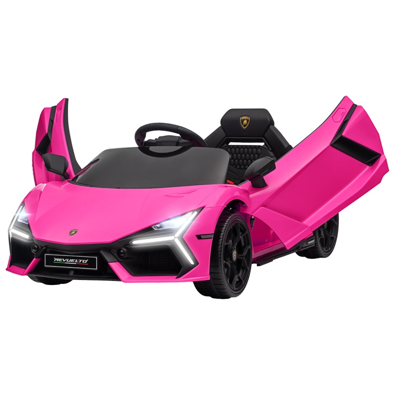 Kinder-elektroauto, 12-v-fahrzeug Im Lamborghini-stil Mit Elternfernbedienung, Metallteilen, Federung Und Flügeltüren, Rosa