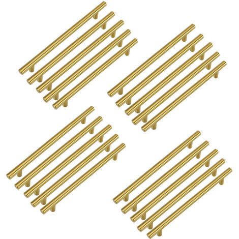 Pair 20 Stück Goldfarbener Möbelgriff, Küchenschrankgriff, 128 Mm, Messinggriff, Messing-schubladengriff, Edelstahl-küchengriff