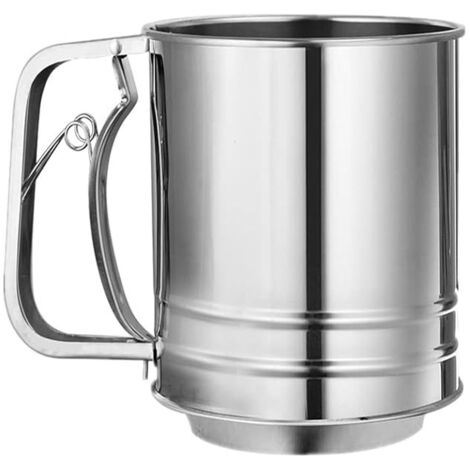 Pa Mehlsieb Backsieb Tasse Mehlsieb Edelstahl Silber Zum Filtern Von Mehl, Kakaopulver, Puderzucker
