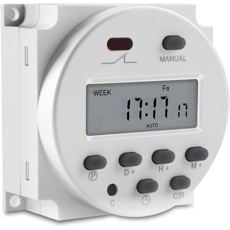 Pa Digitaler Lcd-timer, Programmierbar, Cn101a Dc 12 V, Flüssigkristallanzeige, Digitales Lcd-netzteil, Wöchentliche Timer-relaissteuerung Mit Weißer Wasserdichter Abdeckung