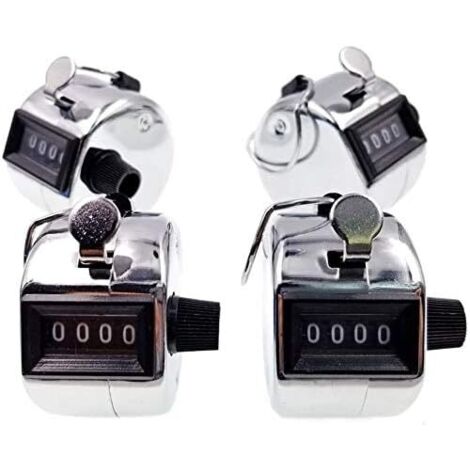 Pa X Hand-tally-zähler, 4 Ziffern, Manueller Clicker-tally-zähler, Mechanischer Tally-zähler Mit Metallschnalle, Silber