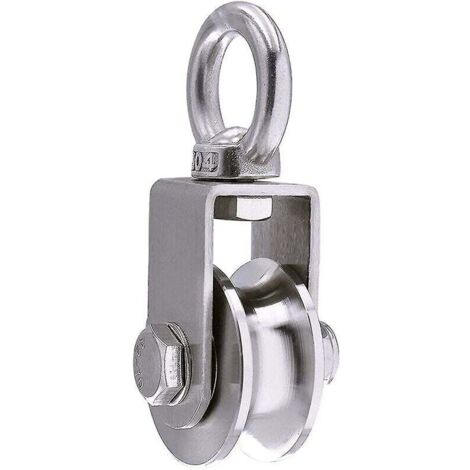 Pair 500kg Heberolle Mit 2 Lagern, Seilrolle, 48mm Seilrolle, 201 Hebering, 48 Rad, U-förmige Nut