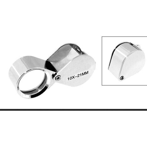 Pa 10x Glas Juwelierlupe Loop Augenlupe Lupe Metallgehäuse Silber (10x21mm)