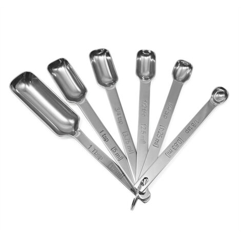 Pa 6 Stück Messlöffel, Küchenmesslöffel, Kochmesslöffel, Mit Volumenskala, Zum Kochen Von Gewürzen, Flüssigkeiten, Eis