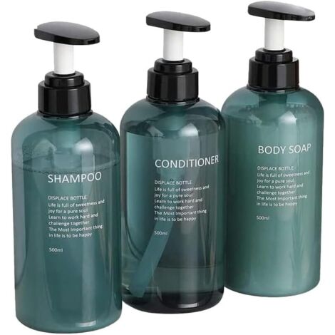 Pa Stück Shampoo-flaschen Zum Nachfüllen, 500 Ml, 500 Ml Kunststoff-pumpflasche, Wiederverwendbare Leere Shampoo-flasche Für Shampoo, Spülung Und Duschgel