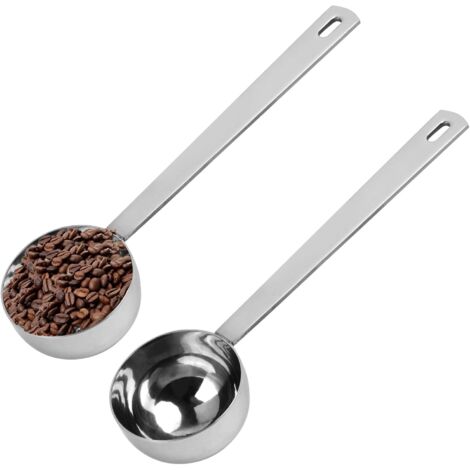 Pa Stück Kaffeelöffel, Edelstahl-messlöffel, Kaffee-messlöffel Mit Aufhängeloch Am Ende, 25 Ml, Silber