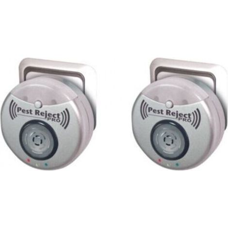Pair Pest Reject Pro 2er-set Schädlingsabwehr Abwehrkraft Ultraschall Und Elektromagnetismus Farbe Grau Abdeckung Ihres Hauses Von 200 M² Integriertes Nachtlicht