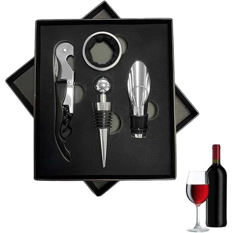 Pa Korkenzieher, Sommelier-set, Flaschenöffner, Weinkorkenzieher, Weinkorkenzieher, 4-in-1-weinzubehör-geschenkset, Mit Weinflaschenöffner, Anti-tropf-ringen, Weinausgießer