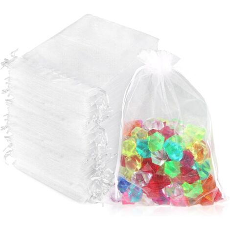 Pa 100er-pack Organzabeutel – 13 X 18 Cm – Geschenkbeutel Für Partys, Hochzeiten, Schmuckbeutel, Süßigkeitenbeutel Und Make-up-beutel (weiß – 13 X 18 Cm)