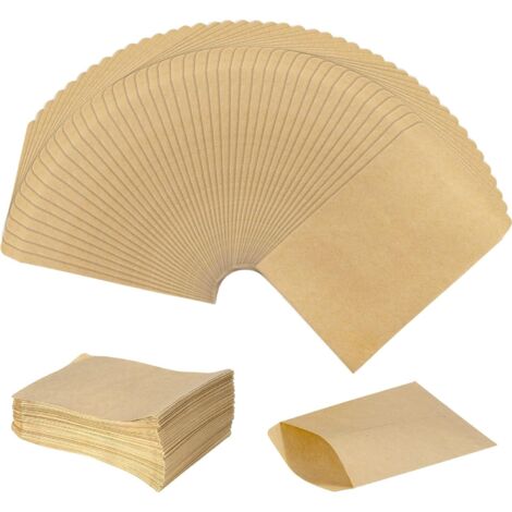 Pa Packung Mit 100 Kleinen Braunen Flachbeuteln – Mini-kraftpapiertüten Für Gastgeschenke, Schmuck, Süßigkeiten, Weihnachtskarten, Münzen (6 X 10 Cm)