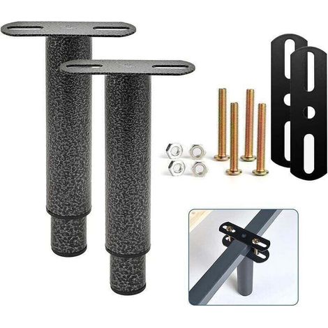Pair Bettbeine, Bettgestellfüße, 2er-set, Verstellbare Metallbettbeine, Robuste Metallbettgestellfüße, Passend Für Universelle Metallbettlatten, Kleiderschrank, Sofa 18 Bis 33 Cm (grau)