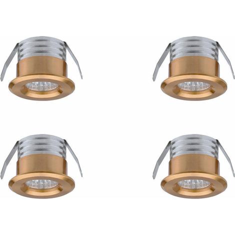 Pair 4er Set Mini-einbaustrahler Led 3w Warmweiß Gold