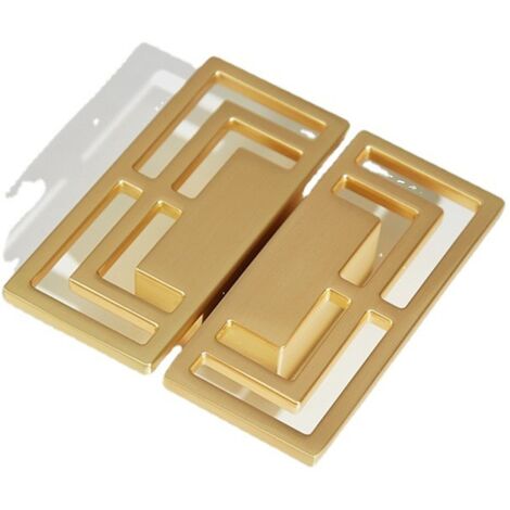 Pa 6er-pack Goldene Schubladengriffe Für Tv-schrank, Tv-schrank, Elegante Goldene Kupfergriffe, Chinesische Moderne Verheißungsvolle Muster, Doppelloch 32 Mm