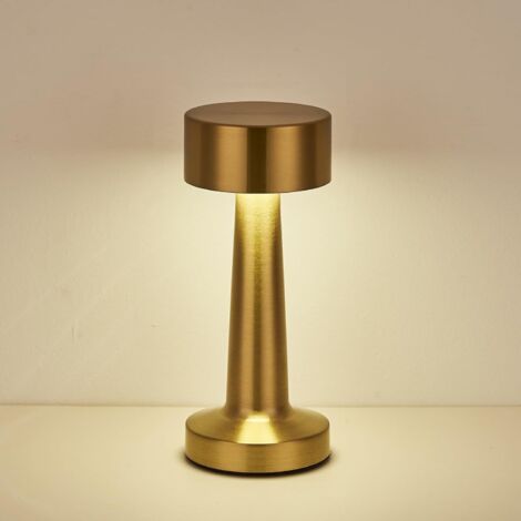 Pair Kabellose, Per Usb Wiederaufladbare Tischlampe, 3 Helligkeitsfarben, Berührungsempfindliche, Dimmbare Metallic-led Für Esszimmer, Büro, Schlafzimmer, Nachttisch, Wohnzimmer (gold)
