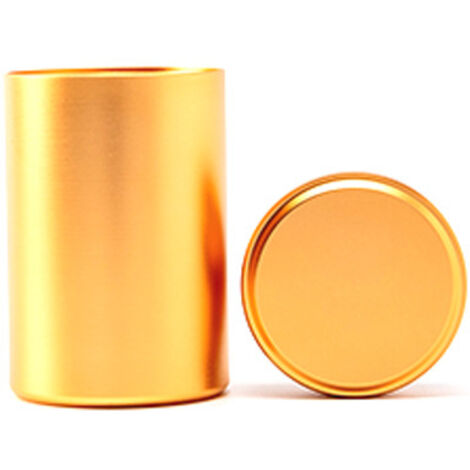 Pa Runde Teedosen Aus Aluminiumlegierung, Mini-tragbares Versiegeltes Glas Für Kaffee, Tee, Süßigkeiten, Lose Teeblätter (golden)
