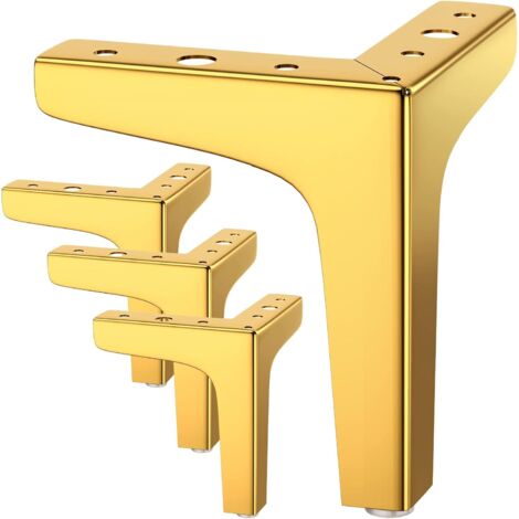 Pa Set Mit 4 Möbelbeinen, Belastbar Bis 800 Kg, 10 Cm, Moderne Metall-tischbeine In Dreiecksform, Stiftmöbelbein Für Schrank, Sofa, Gold