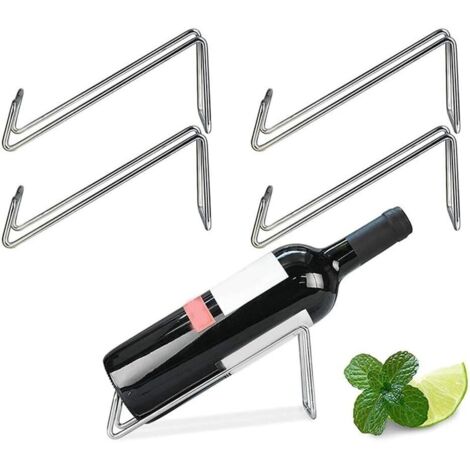 Pa 4er-pack Weinflaschen-lagerregale, Weinflaschen-lagerregale Aus Metall (silber)