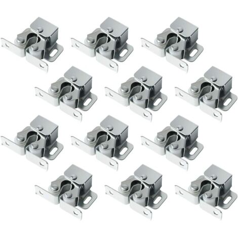 Pa 12er-pack Doppelrollenschnäpper Mit Lanze, Robuster Rollenschnäpper Für Schranktüren Und Schränke (silber)