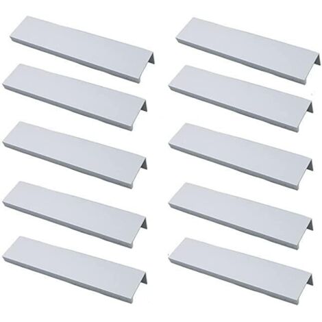 Pa Set Mit 10 Profilgriffen, Küchenmöbelgriff – Unsichtbarer Griff, Gebürsteter Möbelgriff, Silberner Möbelgriff Aus Aluminiumlegierung, Abstand 96 Mm