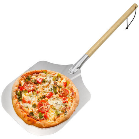 Pair Pizzaschaufel, Aluminium, Holzgriff, Profi-ofenspatel, 35cm Natur/silber Rwpizzaofen Zubehör