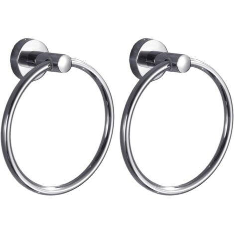 Pa 2er-pack Edelstahl-badetuch-aufhängeringe, Metall-handtuchhalter, Badezimmer-wandhaken, Runde Aufhängeringe Für Badezimmer, Küche