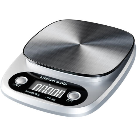 Pa Küchenwaage, Digitale Waage, 3 Kg/0,1 G, Elektrische Waage, Kleine Edelstahl-küchengeräte, Mini-smart-smart-wasserdicht Mit Lcd-display, Genaues Gramm, (silber)