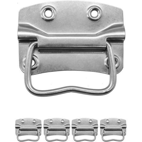 Pa Packung Mit 4 Klappgriffen Aus Massivem Metall Für Kassen, Edelstahl, Silber, 90 X 64 Mm