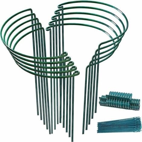 Pair Pflanzenstäbe, 10 X Pflanzenstäbe, Halbrunde Grüne Pflanzenstützstäbe, Helfen Ihren Pflanzen Beim Wachsen – Pflanzenringstäbe Für Hortensien, Pfingstrosen, Stauden (25 Cm X 40 Cm)