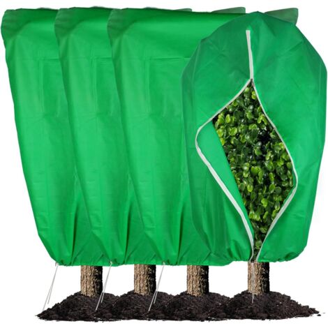 Pa Stück Überwinternde Pflanzen, 80 X 120 Cm, Vlies-schutzplane Mit Kordelzug Und Reißverschluss Für Gartenpflanzen Im Freien, Sträucher, Gemüsebäume