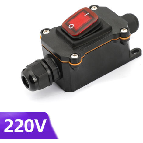 Pa Ip65 Wasserdichter Kabelschalter, Ein/aus-leitungsschalter, Wippschalter, 220 V Ac, Wasserdicht, Dpst, 4 Anschlüsse Mit Roter Led, Dual-line-eingang Und -ausgang