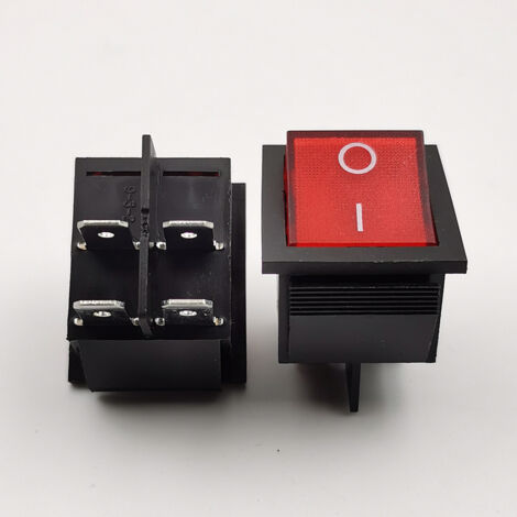 Pa Wippschalter Für Boote, Dpst, Ein-/aus-snap, 4-polig, Rotes Licht, 16 A/250 V (5, Rot)
