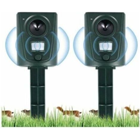 Pair 2023 2x Ultraschall Garten Katzenabwehr, Katzenabwehr Mit Erdspieß Verhindert Hunde Und Katzen, Vögel, Für Gärten, Felder, Baumschulen, Wasserdicht