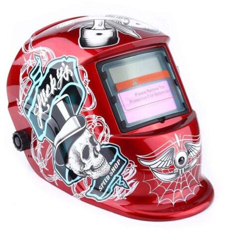 Pair Schweißhelm, Schweißmaske, Automatischer Schweißerschutz Für Mehr Modi, Wig, Mig, Mag, Piratenrot, 22,5 X 18 X 28 Cm