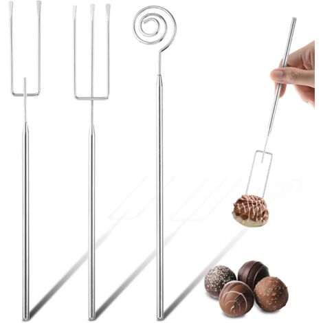 Pa Set Mit 3 Schokoladengabeln, Edelstahl-fonduegabeln, Edelstahl-fonduebesteck, Schokoladengabel Für Käse, Schokolade, Marshmallow-fleisch