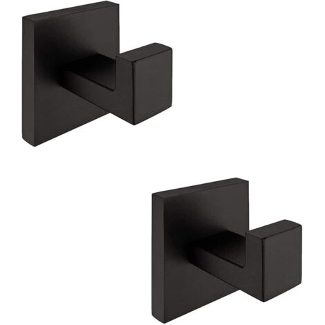 Pair Bademantelhaken Fürs Badezimmer, Schwarze Handtuchhaken, 2er-set, Wandmontage, Sus304 Edelstahl, Einzelner Bademantelhalter