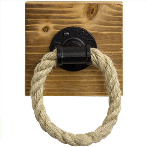 Pa Hanfseil-handtuchhalter, Vintage-handtuchring Im Industriellen Stil, Wand-handtuchhalter, Wand-handtuchhalter, Für Badezimmer, Küche, Rund