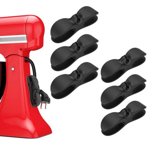 Pa Schwarzer 6-teiliger Kabel-organizer Für Geräte – Selbstklebender Organizer Für Kleine Geräte, Küchen-kabelwickler, Kabelhalter, Organizer Für Kabel, Haushaltsgeräte, Mixer, Kaffeemaschine