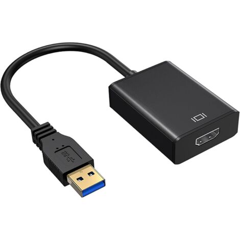 Pa Usb-display-adapter, Kompatibel Mit 3.0-zu-display-kabel, 1080p-video-audio-konverter Für Pc, Laptop, Tv (schwarz)