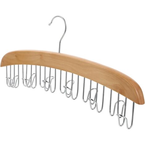 Pa 1 Multifunktionaler Holz-kleiderbügel, Gürtel, Kleiderbügel, Kleider-organizer, Haken, Krawattenhalter, Edelstahl-kleiderbügel Zum Drehen Ohne Markierung