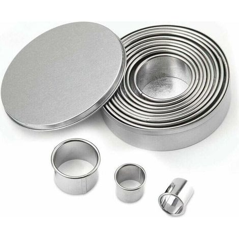 Pair 12 Stück Runde Ausstechformen, Kreise, Ausstechformen, Küchenausstecher Für Kekse, Zuckerpaste, Kuchen, Keksausstecher, Ausstechformen Aus Edelstahl