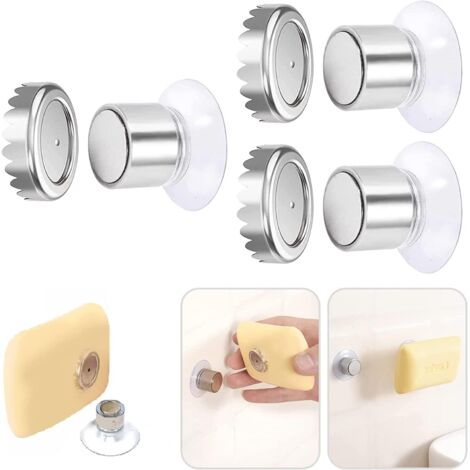 Pa 3er-set Magnetische Seifenschale Mit Saugnapf Wandmontierte Magnetische Duschseifenschale Edelstahl-wandhalterung Ohne Bohren Für Badezimmer, Küche, Wc (3 Stück, Zylindrisch)