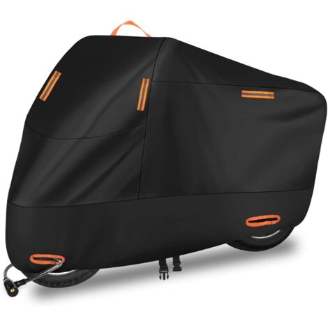 Pa Motorradabdeckung, 210d, Wasserdicht, Für Den Außenbereich, Jedes Wetter, Strapazierfähig, Nachtreflektierend, Motorradabdeckung Mit Schlosslöchern, Winddichte Riemen, Uv-schutzbeschichtung, P